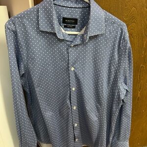 Bugatchi Blue and White Casual Button Down Shirt